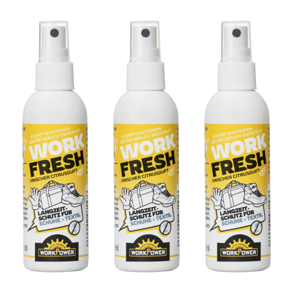 Work Fresh | Frische Schuhe – 100ml präventives Schuhspray 3er Pack